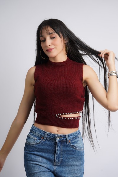 Crop Top sans manches avec...