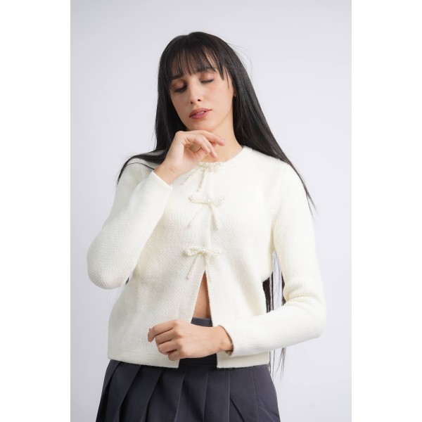 Cardigan blanc cassé