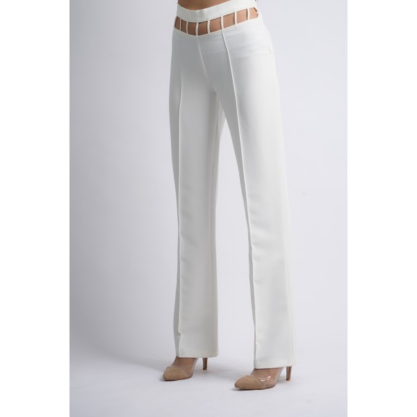 Pantalon large avec des découpes à la taille