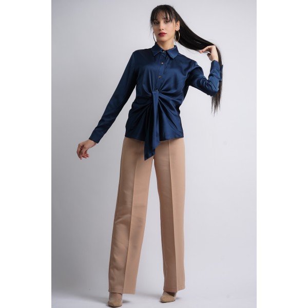 Pantalon large taille haute