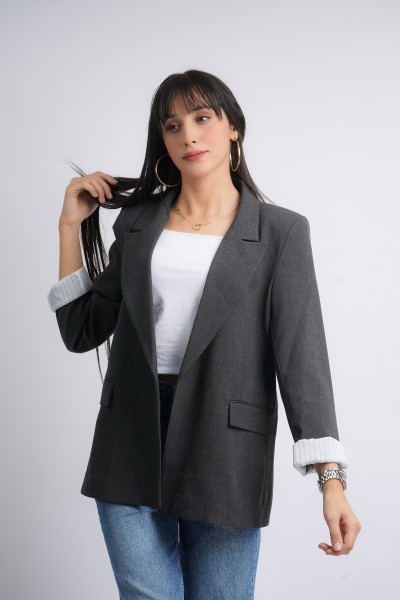 Blazer long Gris
