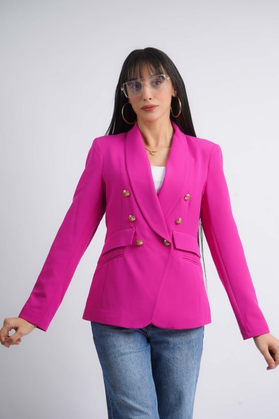 Blazer fuchsia à double...