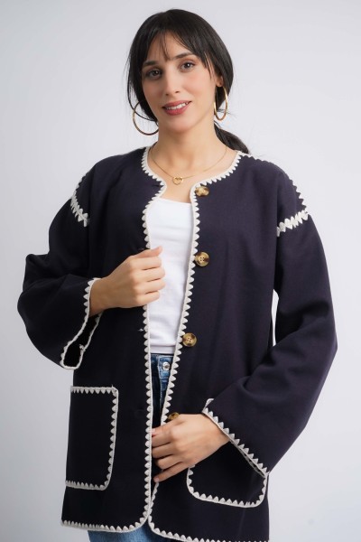 Veste manteau avec écharpe