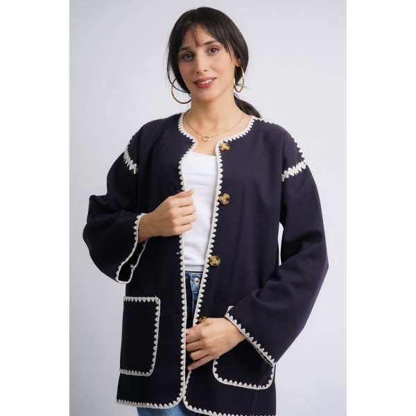 Veste manteau avec écharpe