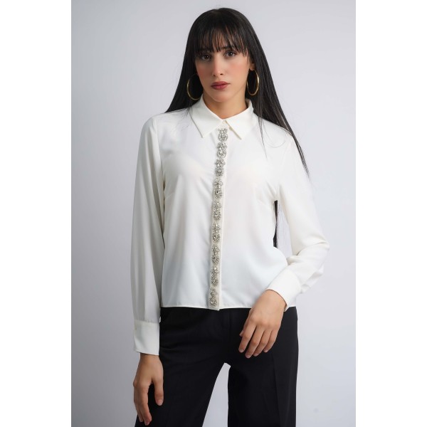 Chemise classique avec une bande en strass