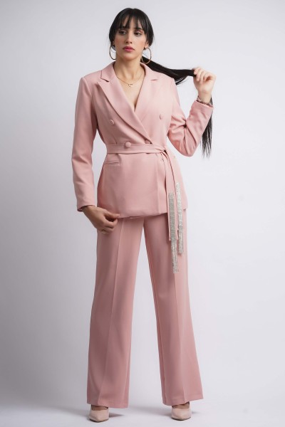 Tailleur-Pantalon Rose...