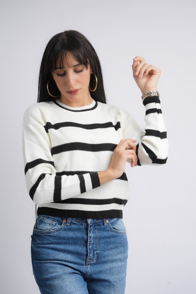 Pull en maille à rayures