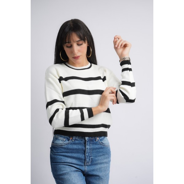 Pull en maille à rayures