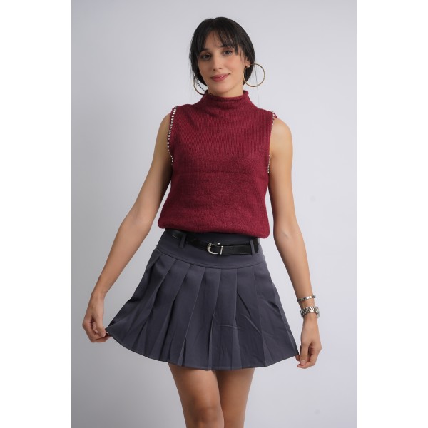 Pull sans manches avec strass